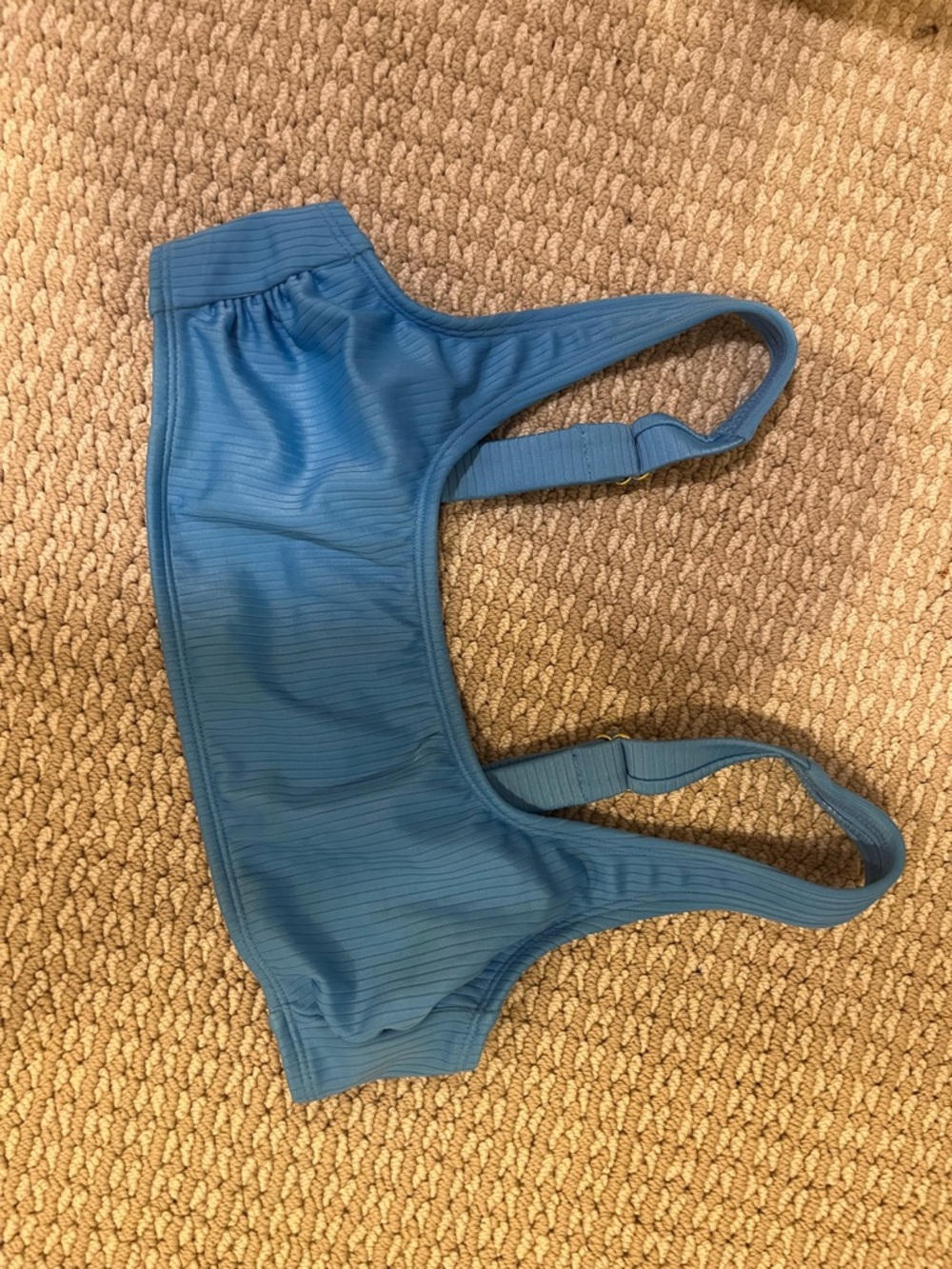 wild fable Light Blue Ribbed Swim Bikini Top + Gold Clips
